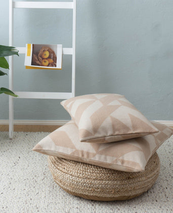 Farum cushion cover, beige & cream, 100% merino wool