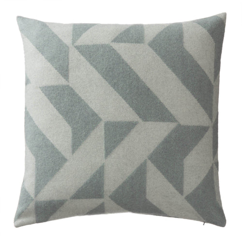 Farum cushion cover, grey blue & cream, 100% merino wool