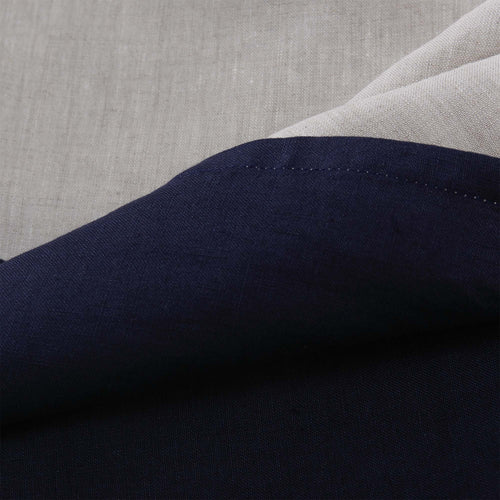 Cercosa pillowcase, dark blue & natural, 100% linen | URBANARA linen bedding