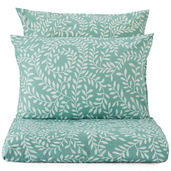 Aneto duvet cover, green grey & white, 100% cotton