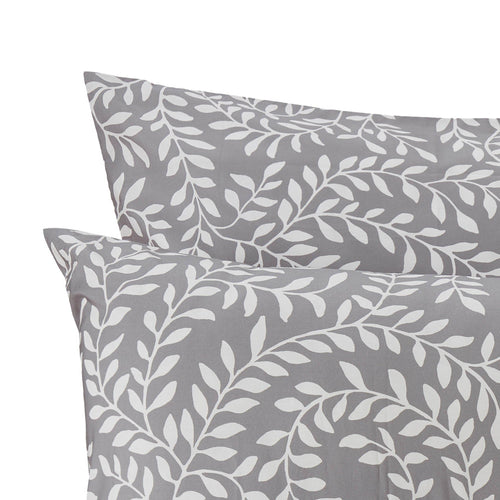Aneto pillowcase, light grey & white, 100% cotton | URBANARA percale bedding
