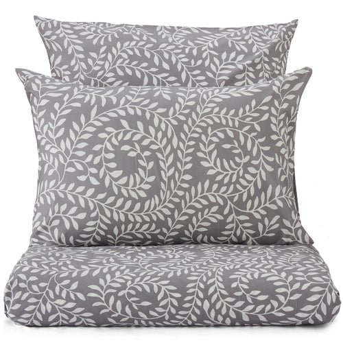 Aneto pillowcase, light grey & white, 100% cotton