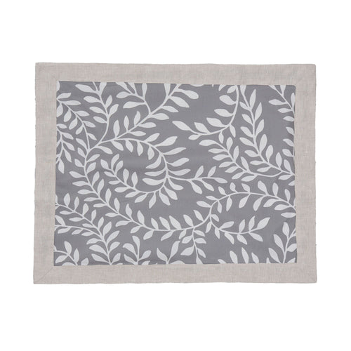 Eixo place mat, grey & white & natural, 100% cotton & 100% linen