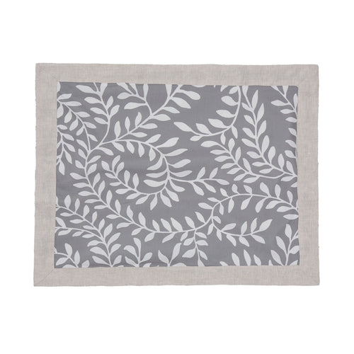 Eixo place mat, grey & white & natural, 100% cotton & 100% linen