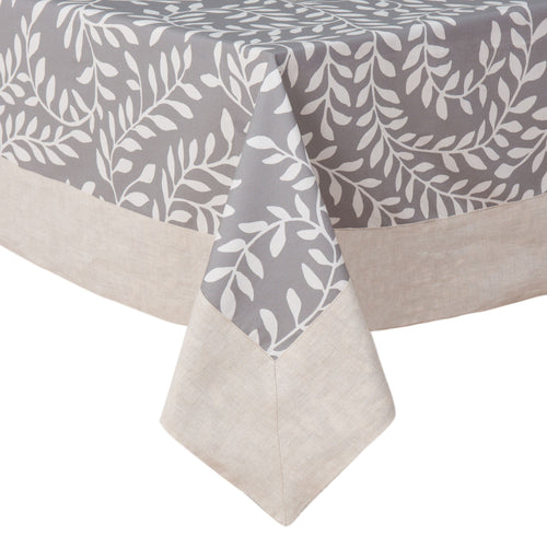 Eixo table cloth, grey & white & natural, 100% cotton & 100% linen