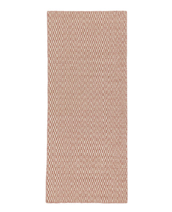 Overod runner, dusty pink & off-white, 100% new wool & 100% cotton