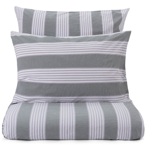 Beja pillowcase, green grey & grey & white, 100% cotton