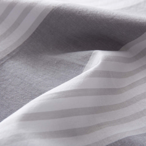 Beja duvet cover, grey & light grey & white, 100% cotton | URBANARA percale bedding