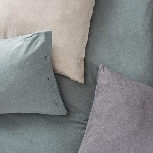 Sabugal pillowcase, emerald melange, 100% cotton | URBANARA jersey bedding