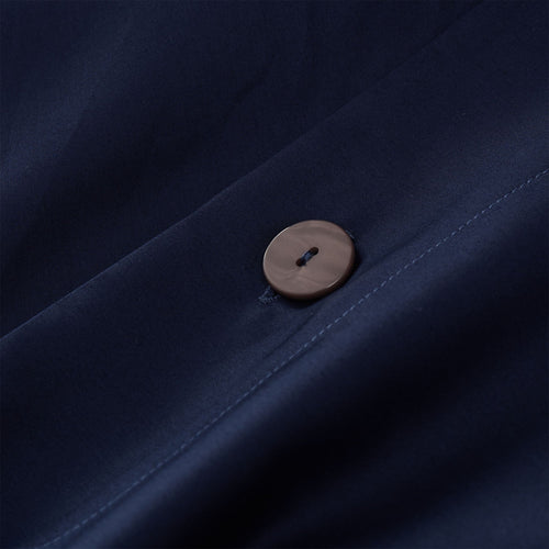 Millau duvet cover, dark blue, 100% cotton | URBANARA sateen bedding