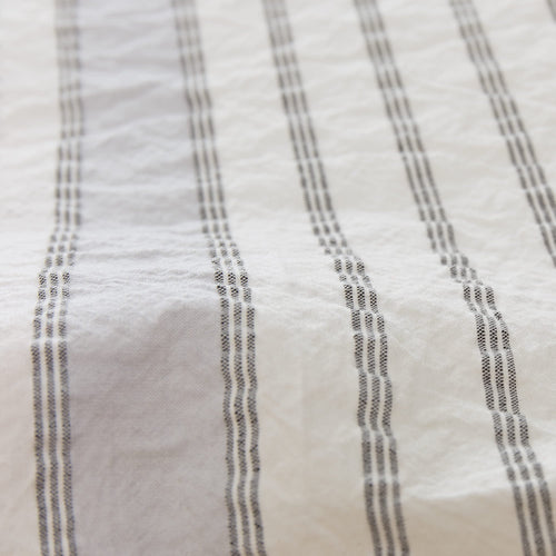 Minho duvet cover, natural white & grey & black, 93% cotton & 7% linen |High quality homewares