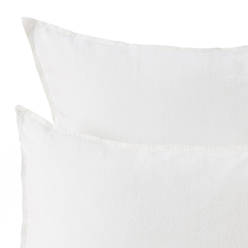Lousa pillowcase, white, 100% linen | URBANARA linen bedding