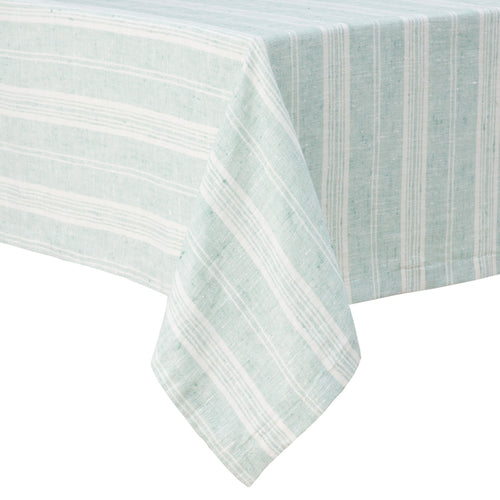 Lusis table cloth, mint & white, 100% linen