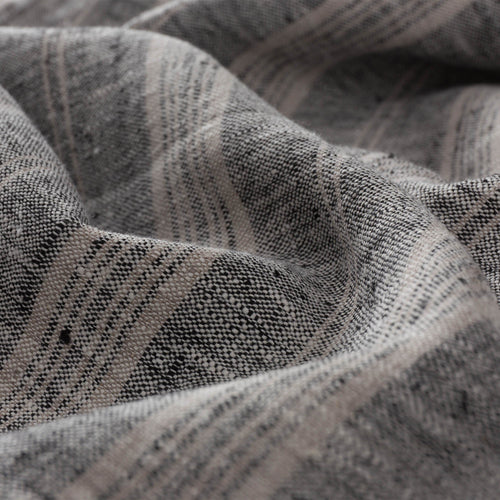 Lusis table runner, black & natural, 100% linen | URBANARA table runners