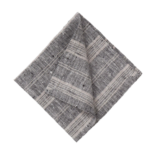 Lusis table runner, black & natural, 100% linen |High quality homewares