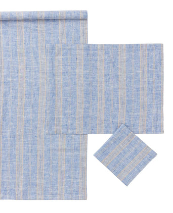 Lusis place mat, light blue & natural, 100% linen