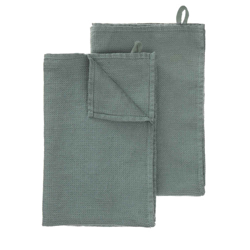 Minija tea towel, green grey, 100% linen