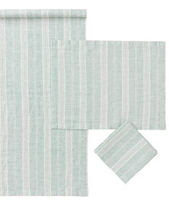 Lusis place mat, mint & white, 100% linen
