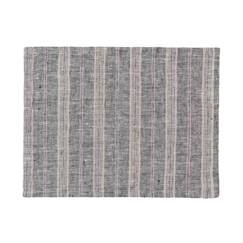 Lusis place mat, black & natural, 100% linen