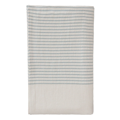 Kadan bedspread, cream & grey green, 50% linen & 50% cotton