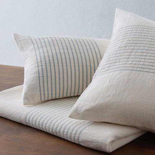 Kadan cushion cover, cream & grey green, 50% linen & 50% cotton | URBANARA cushion covers
