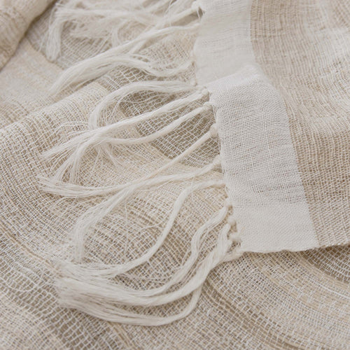 Bundi blanket, clay & cream, 60% linen & 40% silk | URBANARA silk blankets