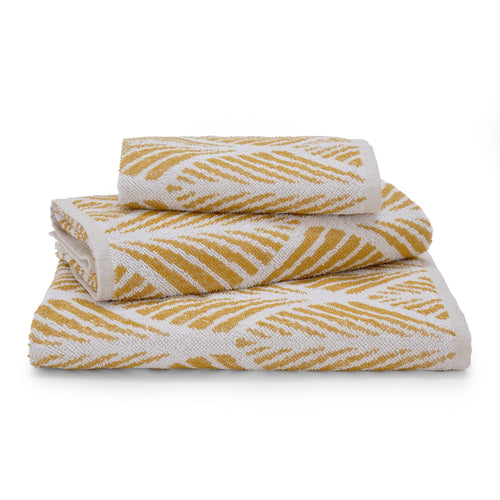 Coimbra hand towel, mustard & white, 100% cotton