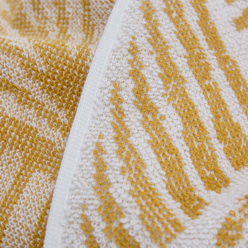 Coimbra hand towel, mustard & white, 100% cotton | URBANARA cotton towels