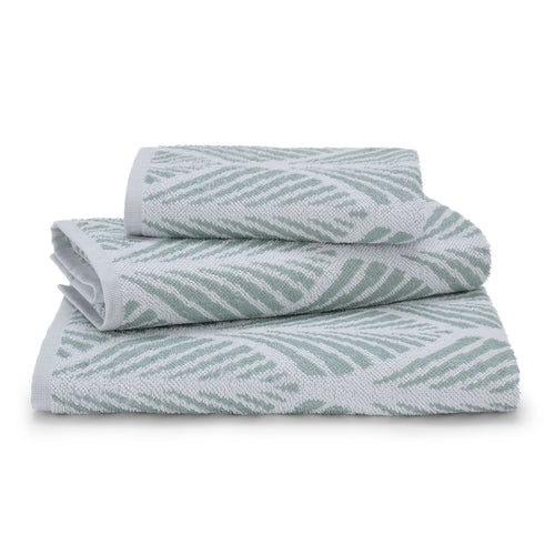 Coimbra hand towel, light grey green & white, 100% cotton