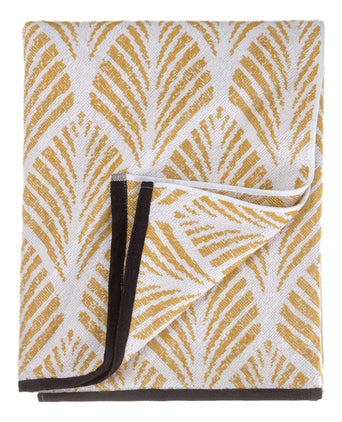 Coimbra beach towel, mustard & white, 100% cotton