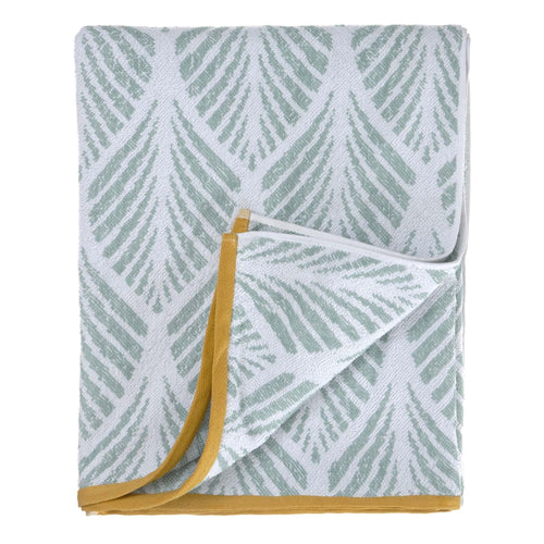 Coimbra beach towel, light grey green & white, 100% cotton | URBANARA beach towels