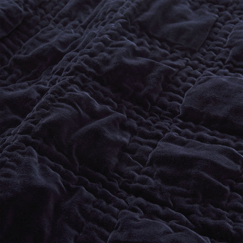 Samana bedspread, dark blue, 100% cotton | URBANARA bedspreads & quilts