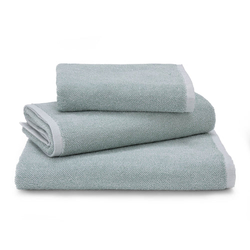 Ventosa hand towel, light grey green & white, 100% organic cotton