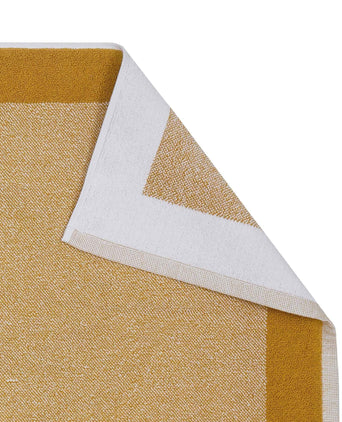 Ventosa bath mat, mustard & white, 100% organic cotton