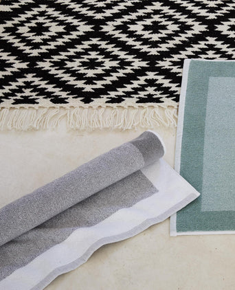 Ventosa bath mat, grey & white, 100% organic cotton