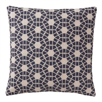 Selsey cushion cover, dark blue & natural, 100% linen