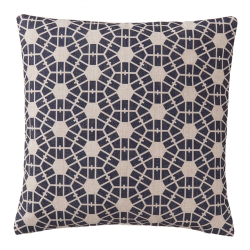 Selsey cushion cover, dark blue & natural, 100% linen
