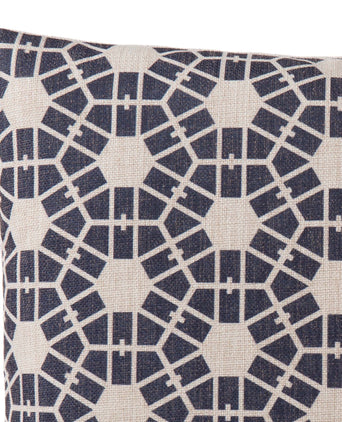 Selsey cushion cover, dark blue & natural, 100% linen