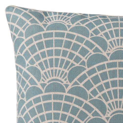 Lune cushion cover, green grey & natural, 100% linen | URBANARA cushion covers