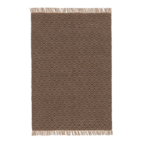 Dasheri rug, charcoal & natural, 100% jute | URBANARA jute rugs