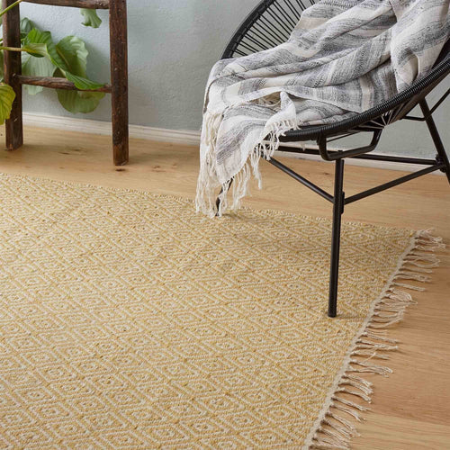 Dasheri rug, mustard & cream, 100% jute |High quality homewares