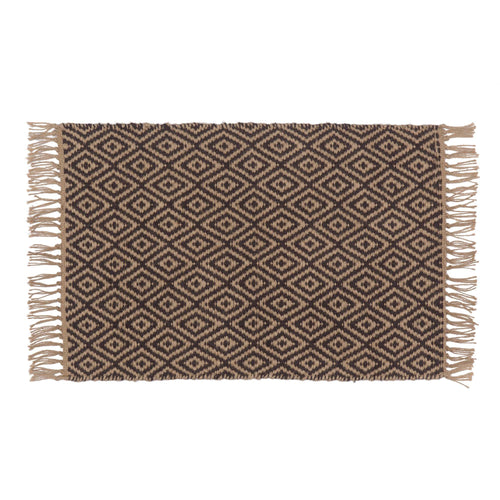 Dasheri doormat, charcoal & natural, 100% jute