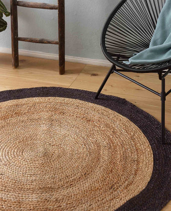 Nandi rug, natural & charcoal, 100% jute