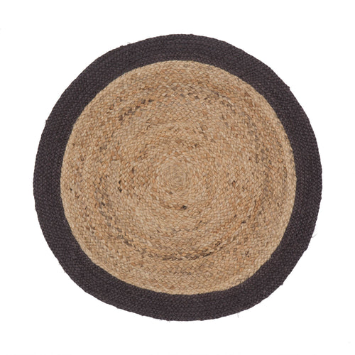 Nandi rug, natural & charcoal, 100% jute | URBANARA jute rugs