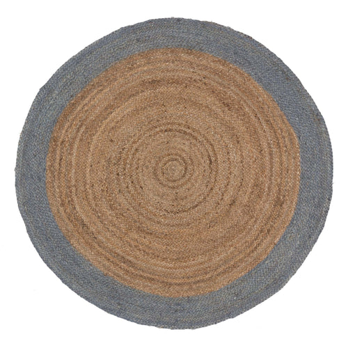 Nandi rug, natural & light grey blue, 100% jute |High quality homewares