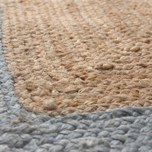 Nandi runner, natural & light grey blue, 100% jute |High quality homewares