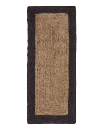 Nandi runner, natural & charcoal, 100% jute