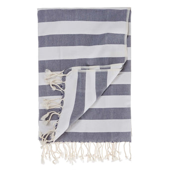 Filiz hammam towel, dark blue & white, 100% cotton