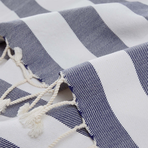 Filiz hammam towel, dark blue & white, 100% cotton | URBANARA hammam towels