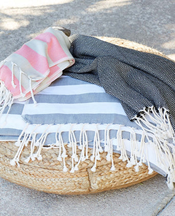 Filiz hammam towel, dark blue & white, 100% cotton